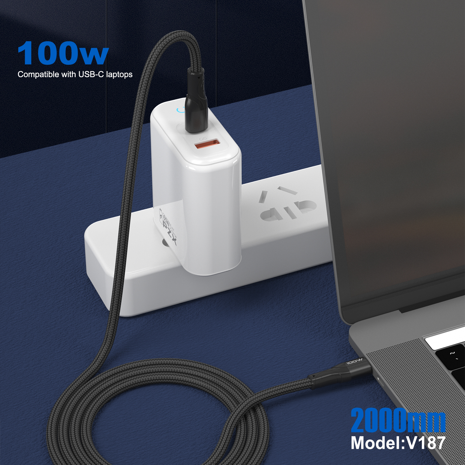 PZX V187 USB-C í USB-C 100W 2m